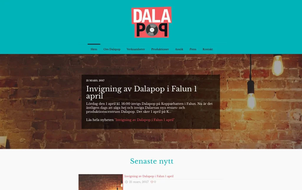 Dalapop - webbplats gjord i WordPress av Niclas Söderberg