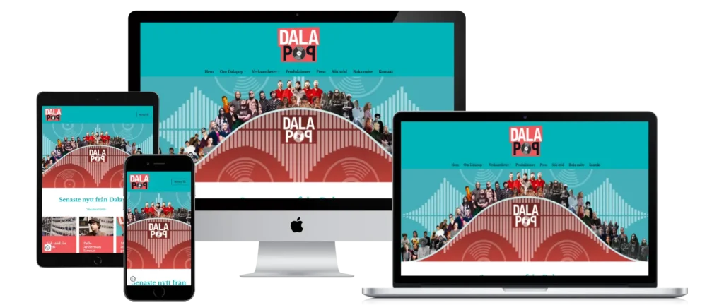 Dalapop webbplats skapad av Niclas Söderberg i wordpress